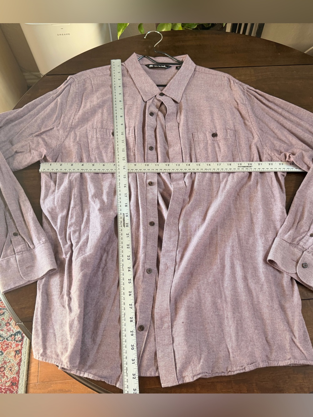 Travis Mathew Men's Heathered Mauve Button-Down Shirt